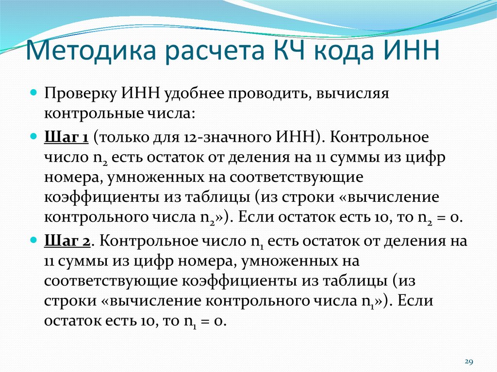 Контрольное число для инн не совпадает с рассчитанным что это значит