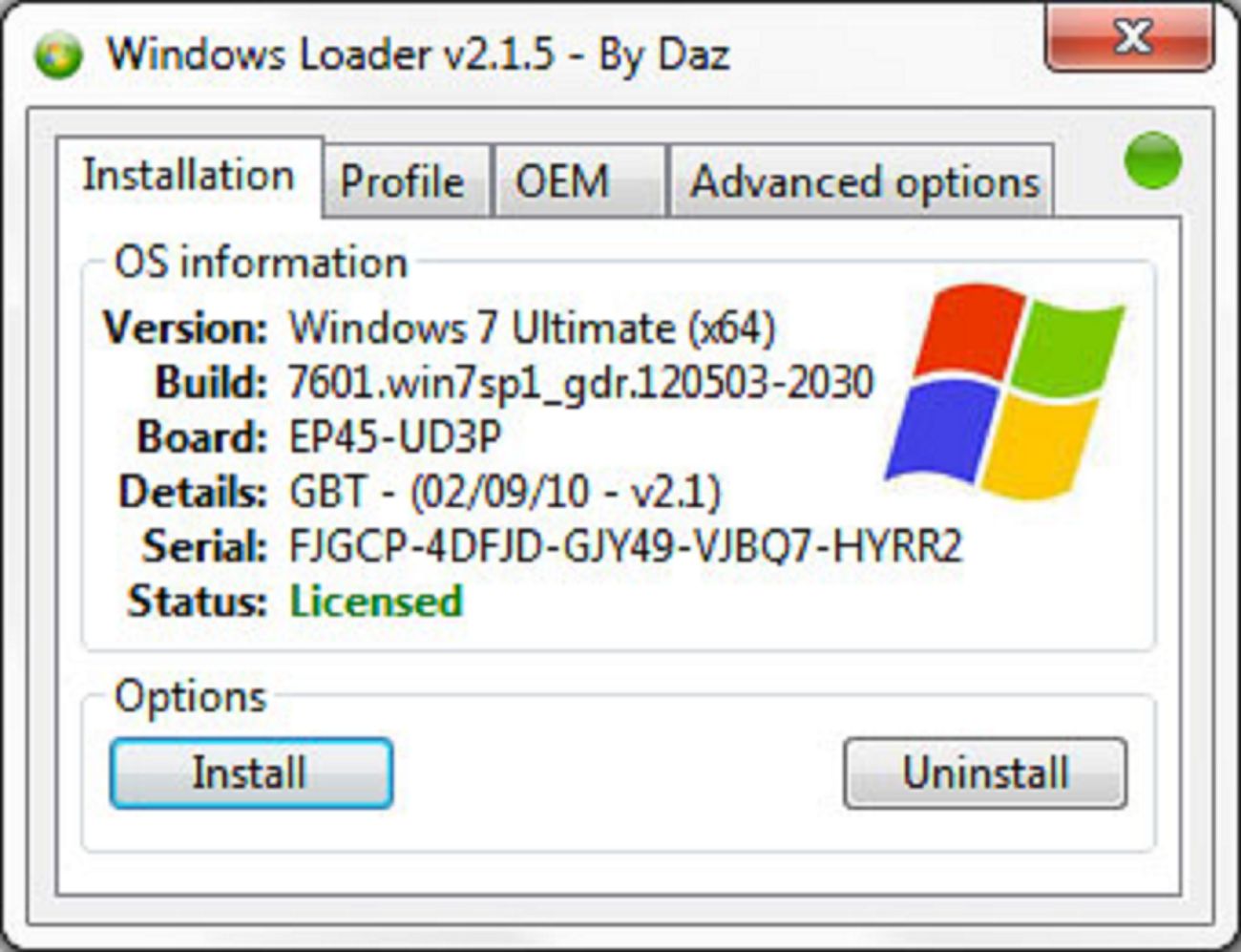 Активация windows 7