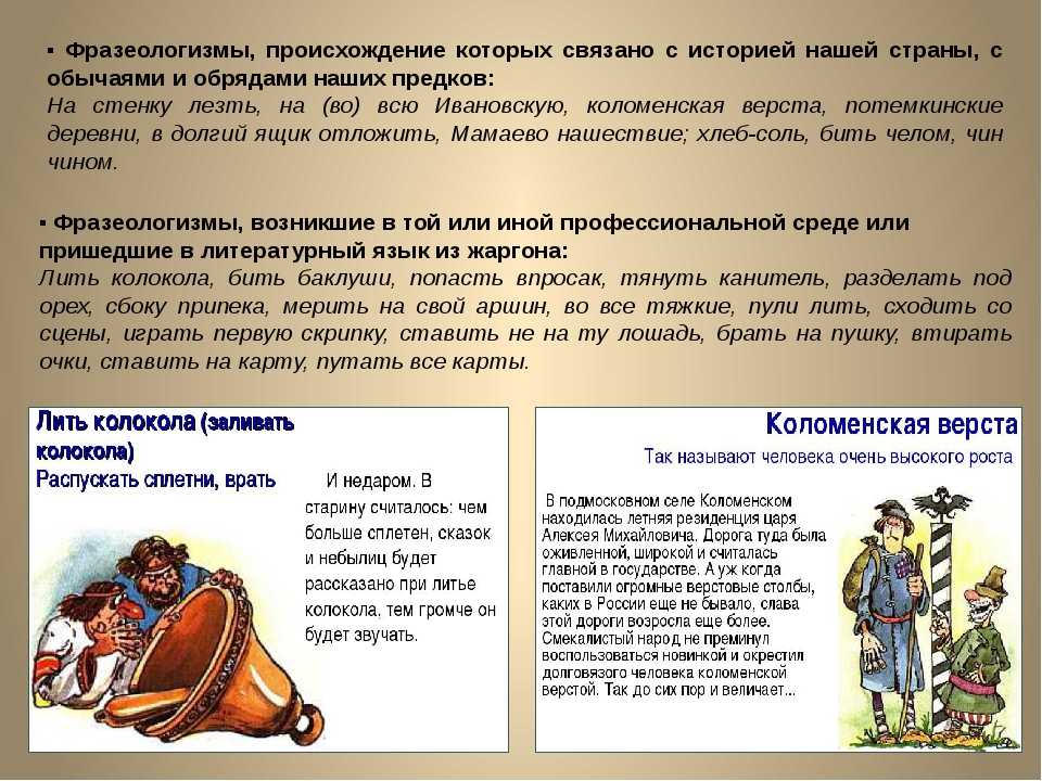 Понятие и происхождение фразеологизмов
