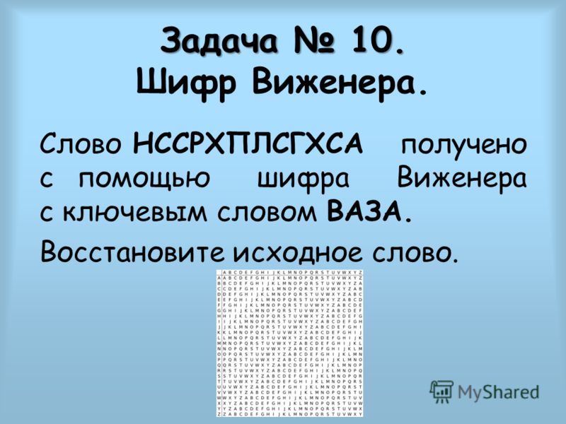 Шифр виженера