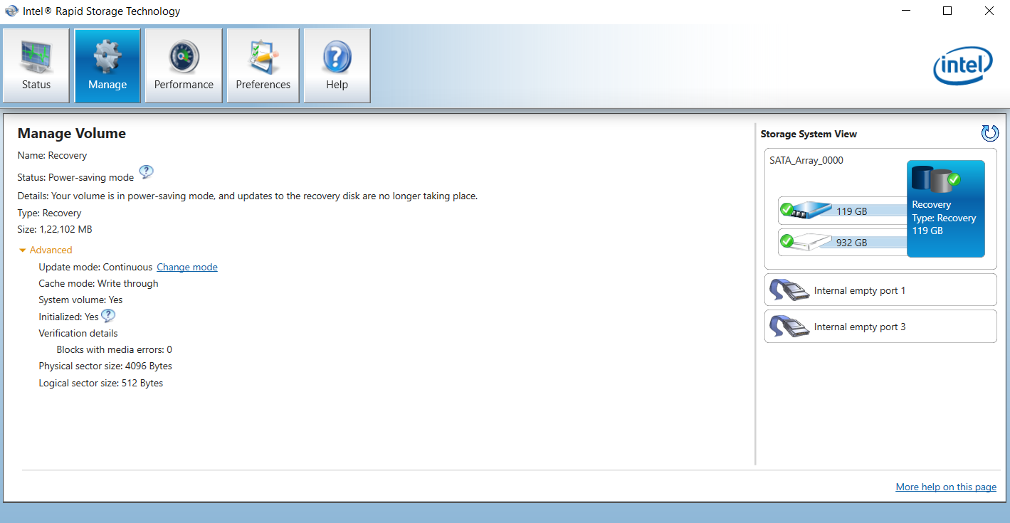 Intel rst