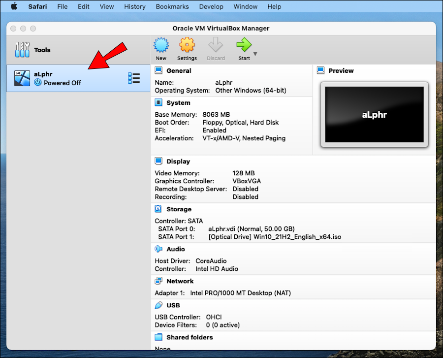 Создание и настройка виртуальной машины virtualbox