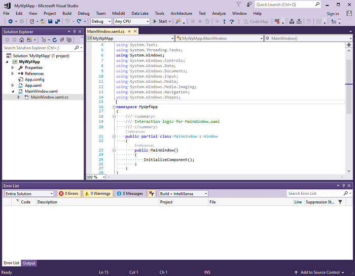 Lesson 2 - creating a local database in visual studio