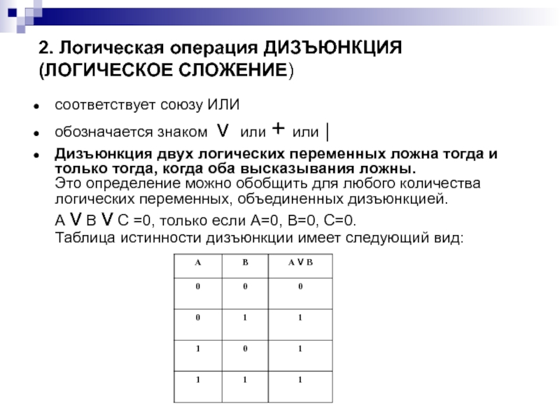 Таблица истинности онлайн