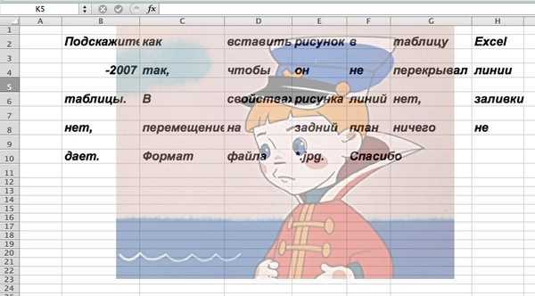 Как поместить рисунок за текстом в excel — пошаговое руководство