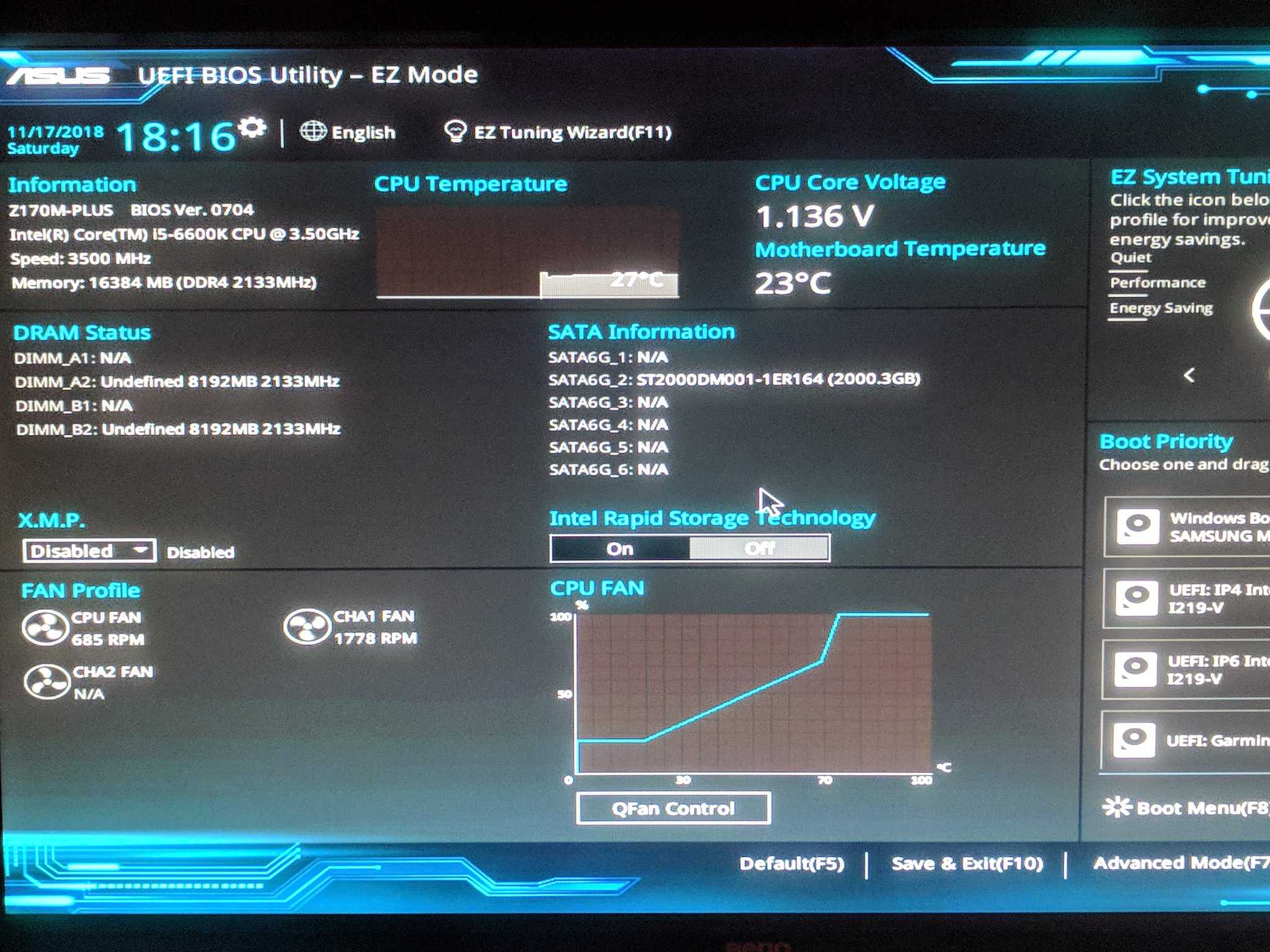Bios settings